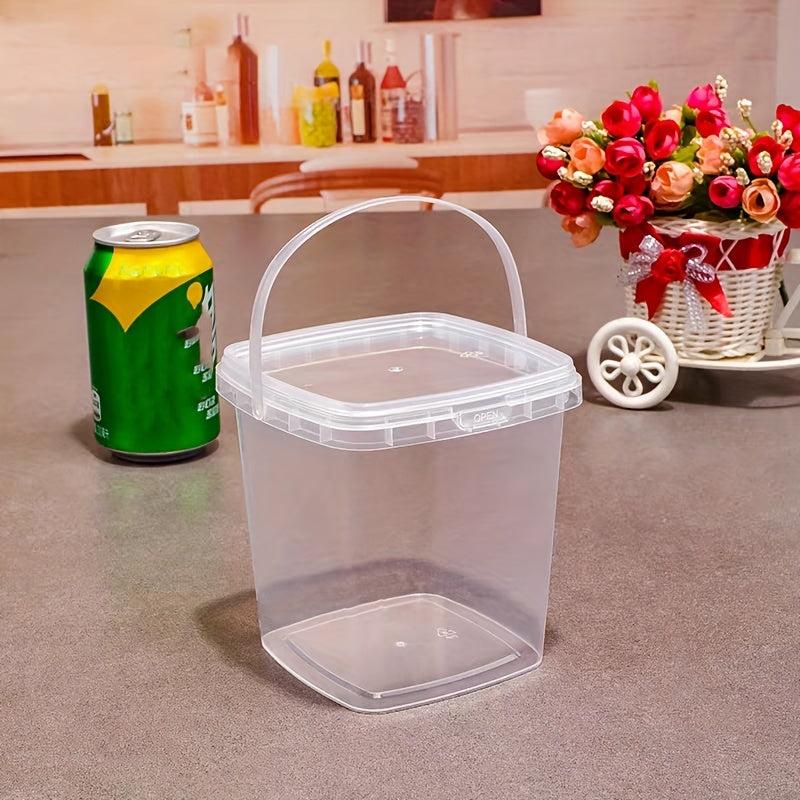 Square Plastic Bucket Transparent Packaging Storage Household Supplies