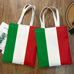 Italian Flag Printed Eco Friendly Shopping Tote Bag