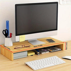 Desktop Heightening Rack Double Layer Computer Table With Drawer