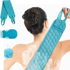 3pcs Exfoliating Bath Towel Set Bath Flower Back Scrubber Loofah Sponge