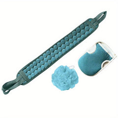 3pcs Exfoliating Bath Towel Set Bath Flower Back Scrubber Loofah Sponge