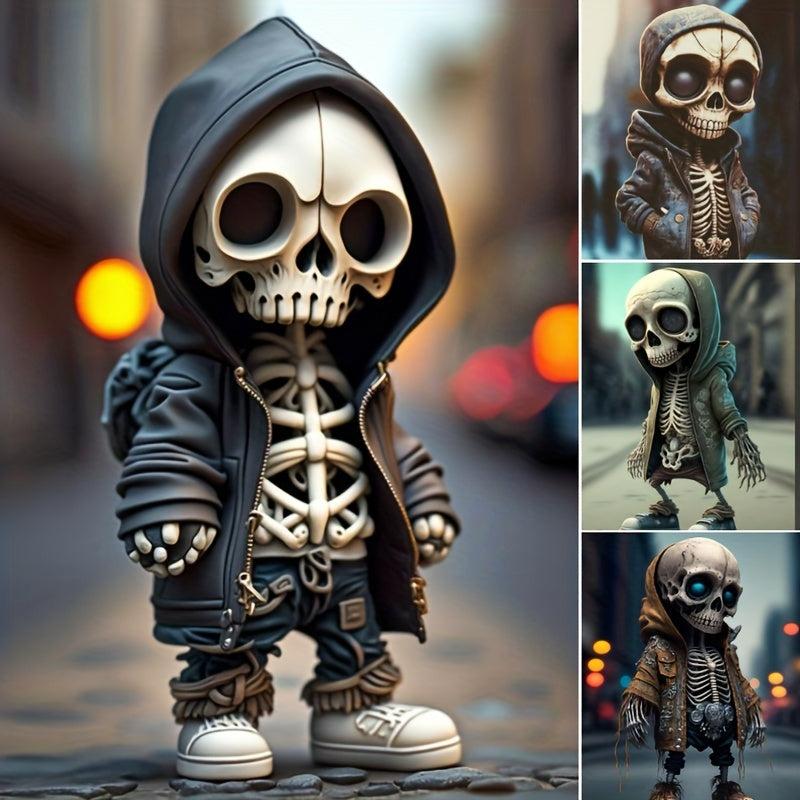 Halloween Skull Gnome Doll Resin Ornament Skeleton Figurines Home Decoration