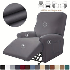 Stretch Spandex Recliner Sofa Cover with Side Pocket