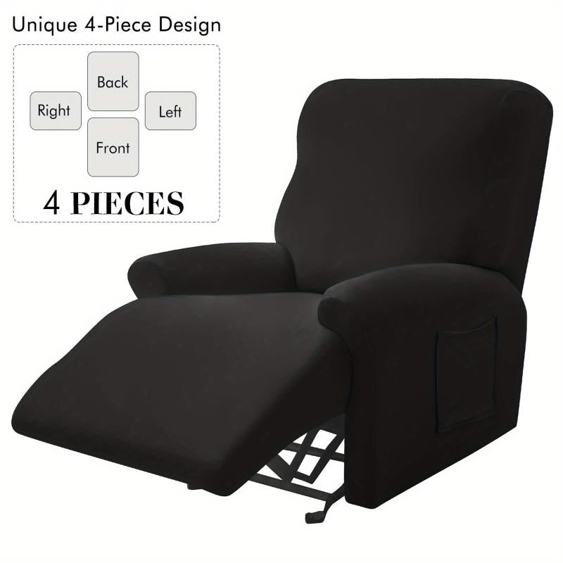Stretch Spandex Recliner Sofa Cover with Side Pocket