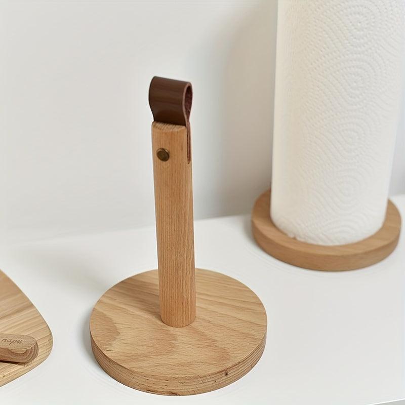 Wooden Paper Towel Holder for Countertop Kitchen & Bathroom