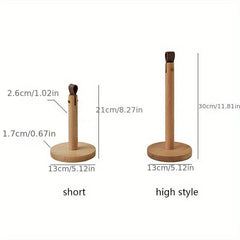 Wooden Paper Towel Holder for Countertop Kitchen & Bathroom