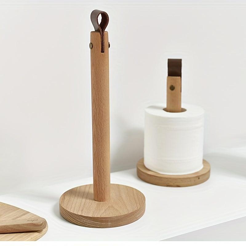 Wooden Paper Towel Holder for Countertop Kitchen & Bathroom