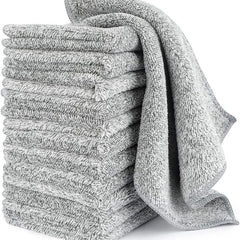 12 Bamboo Charcoal Kitchen Dish Towels - Fast Drying & Washable