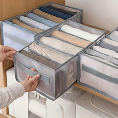 Clothes Organizer With Handle 7 Grids Drawer Organizer Clothes Washable Storage