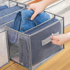 Clothes Organizer With Handle 7 Grids Drawer Organizer Clothes Washable Storage