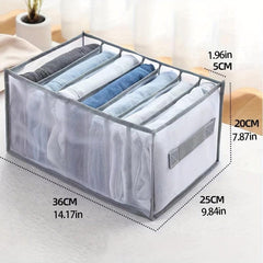 Clothes Organizer With Handle 7 Grids Drawer Organizer Clothes Washable Storage
