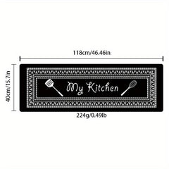 1pc Non Slip My Kitchen Printing Floor Mat Proof Indoor Doormat