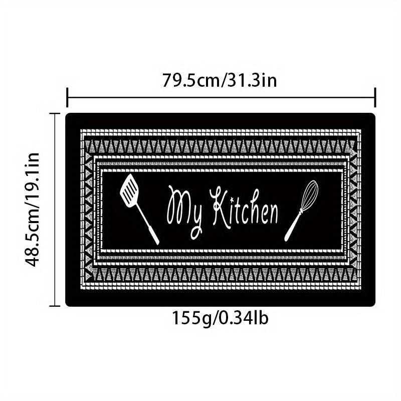 1pc Non Slip My Kitchen Printing Floor Mat Proof Indoor Doormat