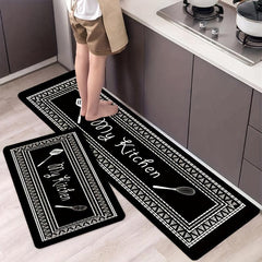 1pc Non Slip My Kitchen Printing Floor Mat Proof Indoor Doormat