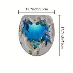 Ocean Inspired Non Slip Bathroom Mat Set Absorbent and Slip Resistant