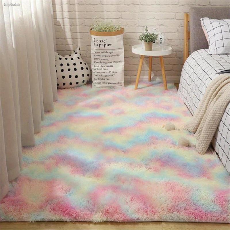 Soft Shaggy Rug Fluffy Carpet Rainbow Rug Living Room Bedroom