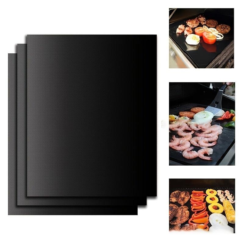 2pcs Non Stick High Temp Resistant BBQ Mat Easy To Clean Grill Pads