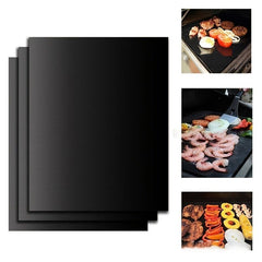 2pcs Non Stick High Temp Resistant BBQ Mat Easy To Clean Grill Pads