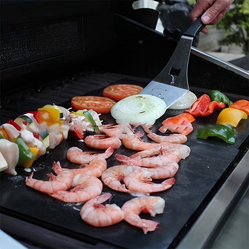 2pcs Non Stick High Temp Resistant BBQ Mat Easy To Clean Grill Pads