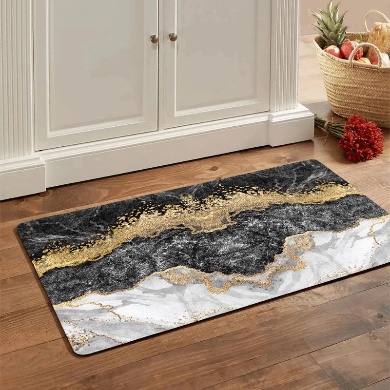 Non Slip Marble Pattern Floor Mat Soft Block Waterproof Dirt Resistant