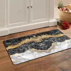 Non Slip Marble Pattern Floor Mat Soft Block Waterproof Dirt Resistant