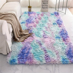 Soft Plush Area Rugs Kids Rugs For Bedroom Girls Fluffy Colorful Rainbow