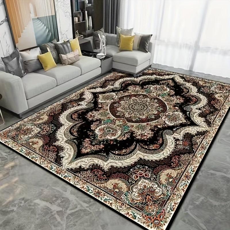 Vintage Boho Polyester Rug for Living Room Bedroom Area