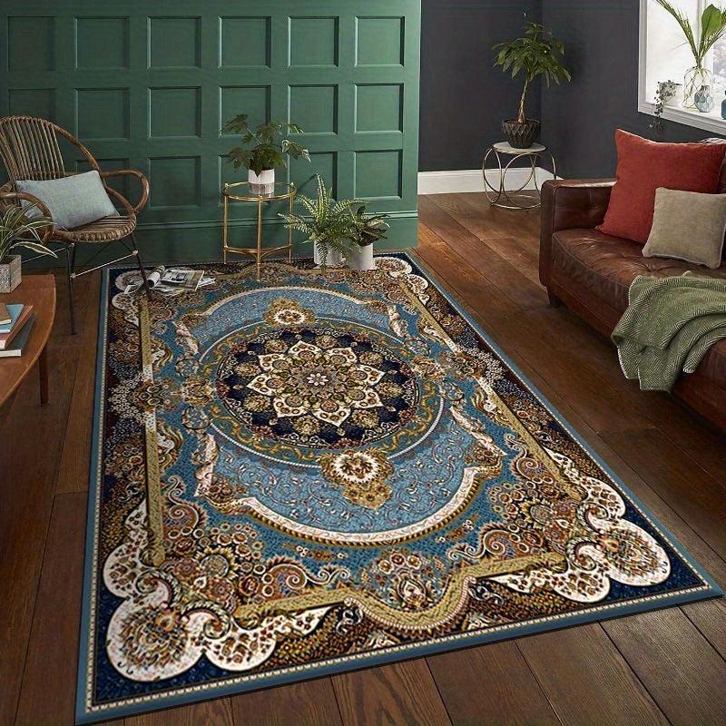 Vintage Boho Polyester Rug for Living Room Bedroom Area