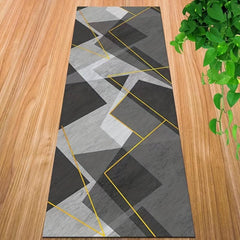 Faux Cashmere Runner Rugs Geometric Design Anti-slip TPR Bottom Machine Washable