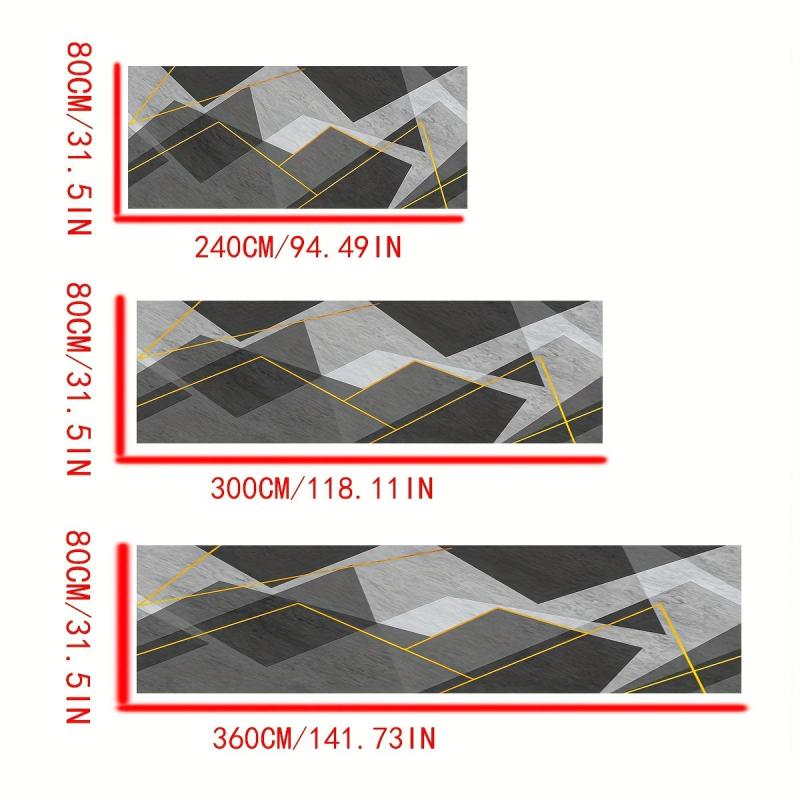 Faux Cashmere Runner Rugs Geometric Design Anti-slip TPR Bottom Machine Washable