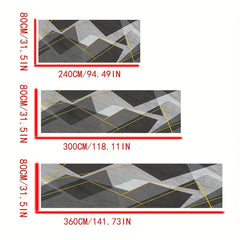 Faux Cashmere Runner Rugs Geometric Design Anti-slip TPR Bottom Machine Washable
