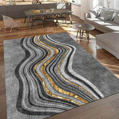 Soft Nordic Geometric Area Rug Non-slip Modern Abstract Floor Mat