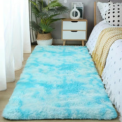 Ultra Soft Plush Rainbow Area Rug Non-slip Waterproof Shaggy Throw Rugs