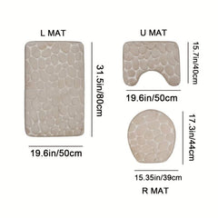 Soft Flannel Bath Rug with U Shape - Quick Drying - Machine Washable