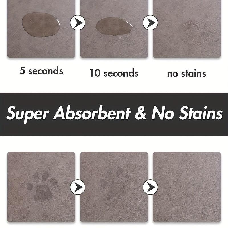 Water Absorbent Pet Feeding Mat Dog Cat Food Mats Spill Protection Placemats