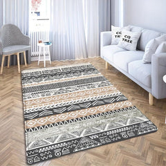 Soft Geometric Pattern Area Rug Anti-fatigue Shaggy Carpet