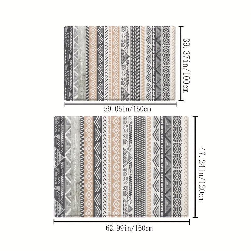 Soft Geometric Pattern Area Rug Anti-fatigue Shaggy Carpet