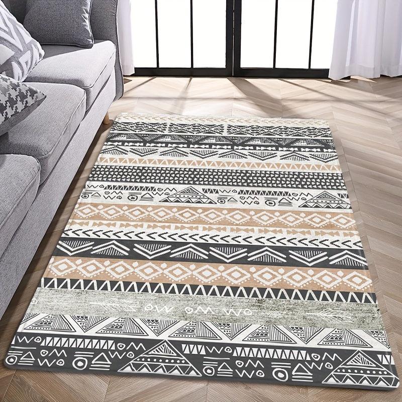 Soft Geometric Pattern Area Rug Anti-fatigue Shaggy Carpet