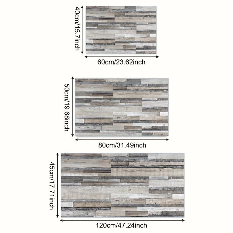Non-Slip Wood Print Floor Mat Absorbent Stain Resistant