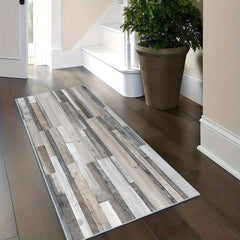 Non-Slip Wood Print Floor Mat Absorbent Stain Resistant