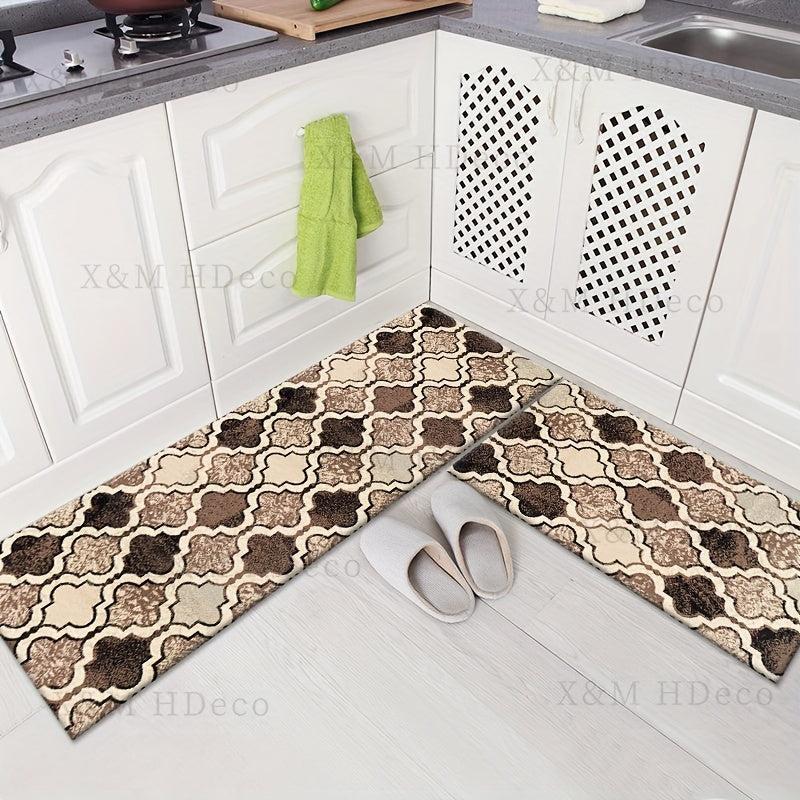 Non Slip Brown Morocco Floor Mat Laundry Room Decor