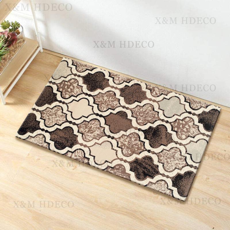 Non Slip Brown Morocco Floor Mat Laundry Room Decor