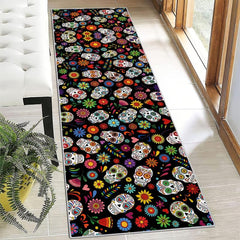 3D Halloween Skull Print Runner Carpet Non Slip Runner Rug 60x304 Colorful Area