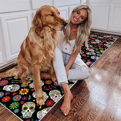3D Halloween Skull Print Runner Carpet Non Slip Runner Rug 60x304 Colorful Area