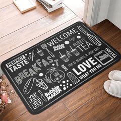 Non Slip Kitchen Rug with Welcome Letter Printing