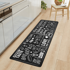 Non Slip Kitchen Rug with Welcome Letter Printing