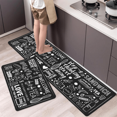 Non Slip Kitchen Rug with Welcome Letter Printing
