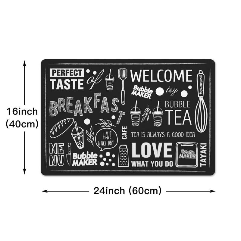 Non Slip Kitchen Rug with Welcome Letter Printing