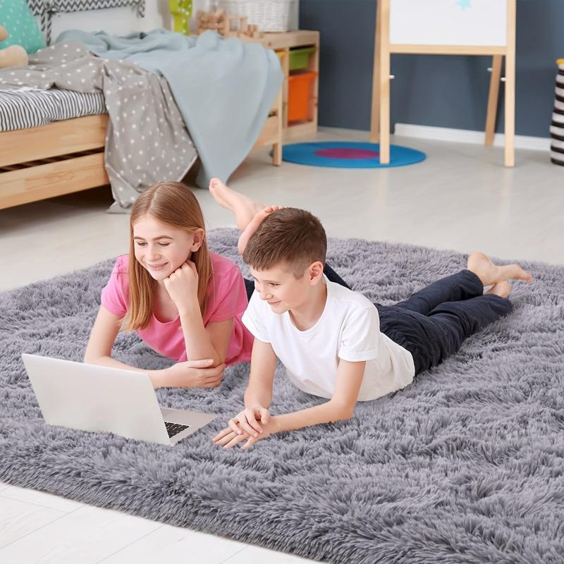 Soft Plush Shag Area Rugs - Fluffy Shaggy Floor Carpet for Bedroom