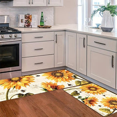 Sunflower Kitchen Rug Non-Slip Indoor Mat Soft Comfortable Waterproof